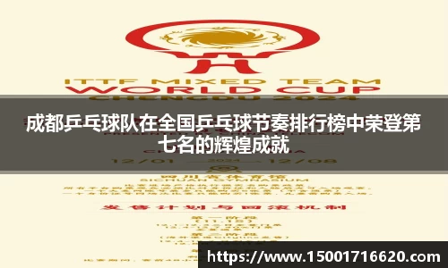 成都乒乓球队在全国乒乓球节奏排行榜中荣登第七名的辉煌成就